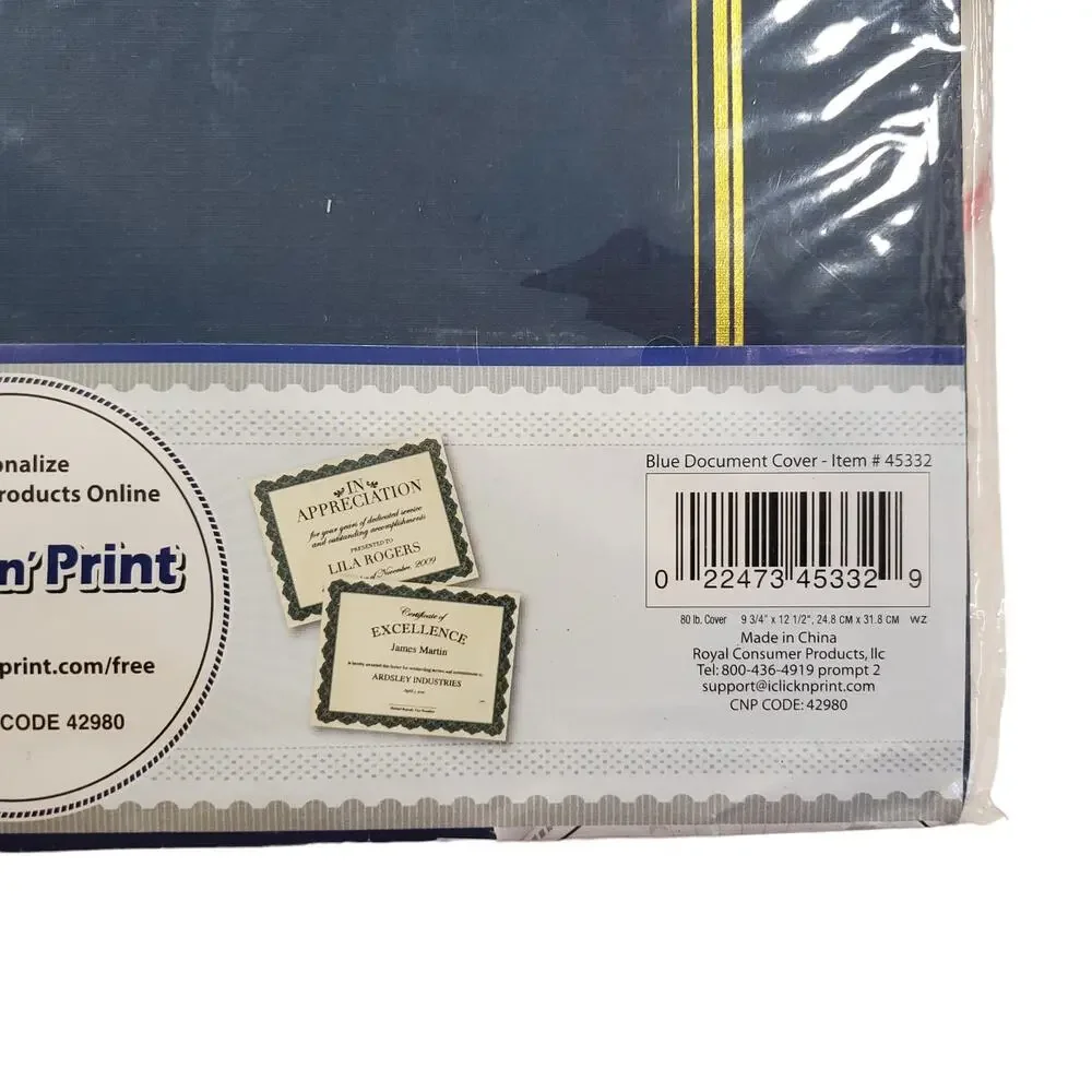 Document Covers Certificate Holder Oversized Embossed Linen Finish Geographics